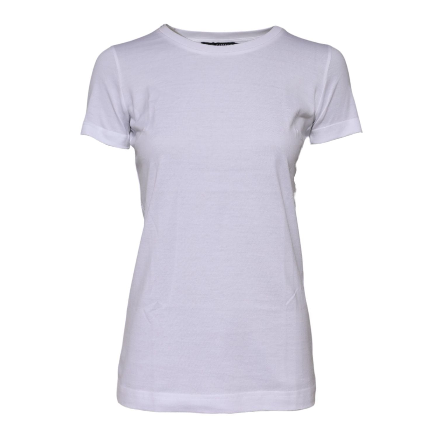 Dolce & Gabbana White Cotton Crew Neck Short Sleeves T-shirt