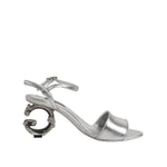 Dolce & Gabbana Silver KEIRA Heels Ankle Strap Sandals Shoes