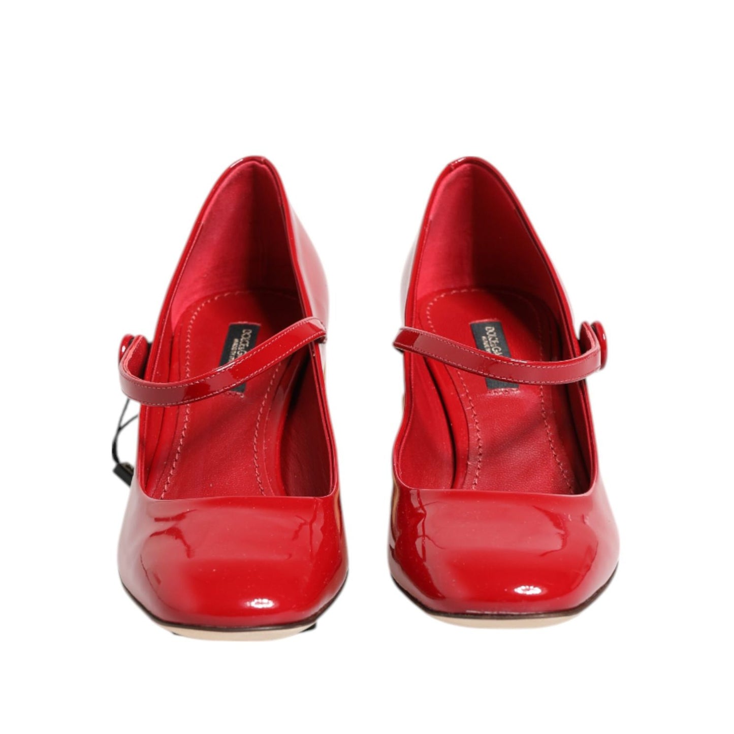 Dolce & Gabbana Red Leather DG Logo Heels Sandals Shoes