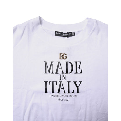 Dolce & Gabbana White Short Sleeves DG Logo Print Top T-shirt