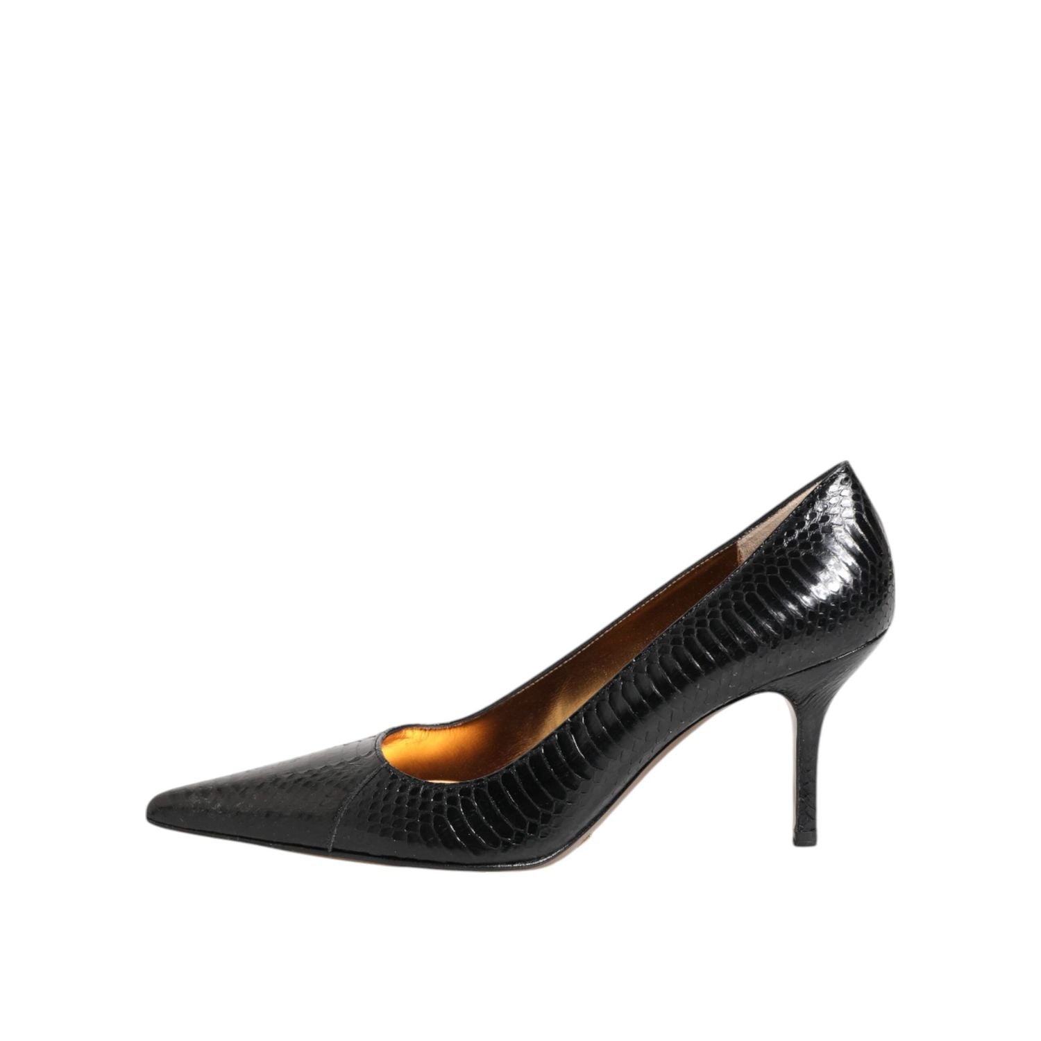 Dolce & Gabbana Black Exotic Leather Stiletto Pumps Shoes