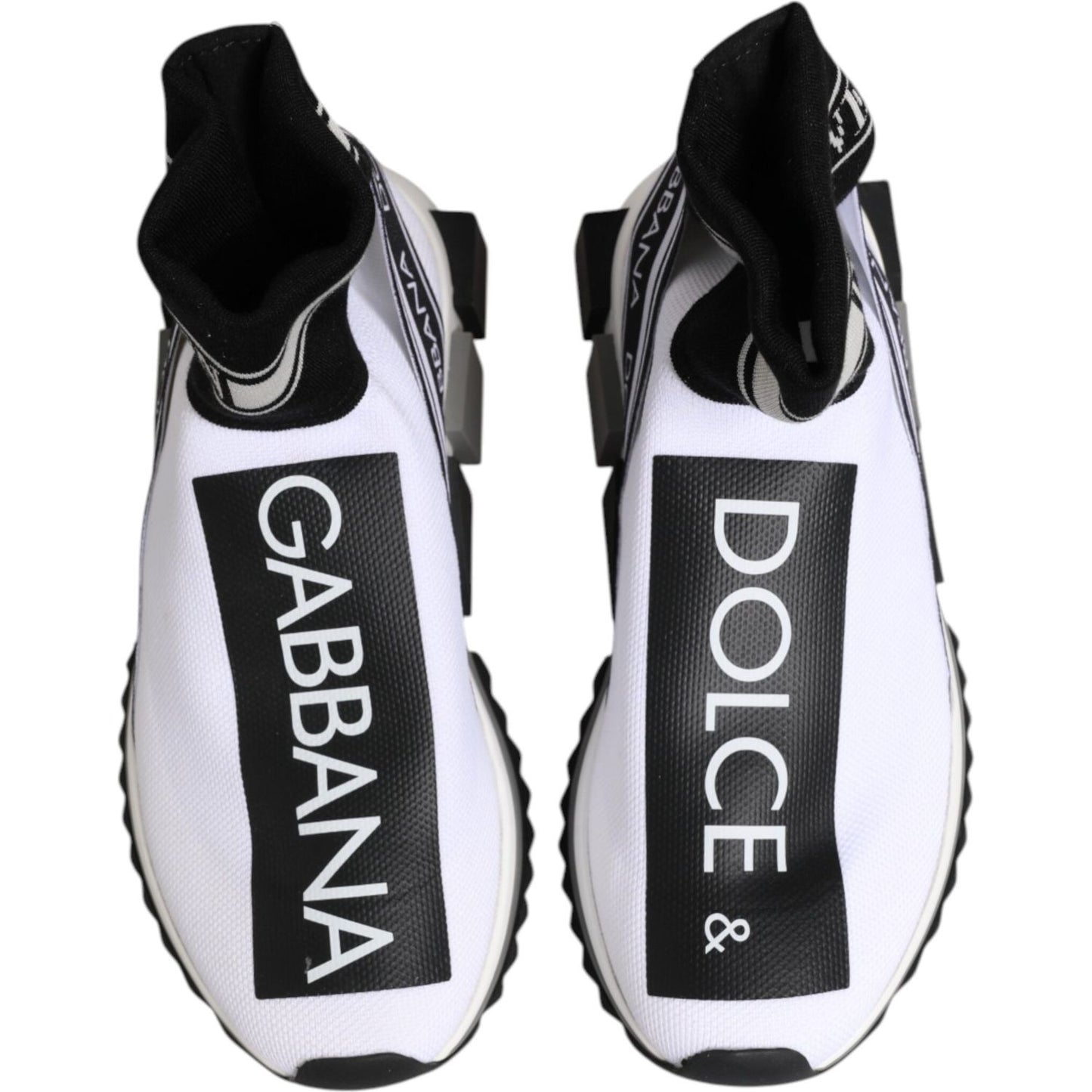 Dolce & Gabbana White Black Sorrento Socks Sneakers Shoes