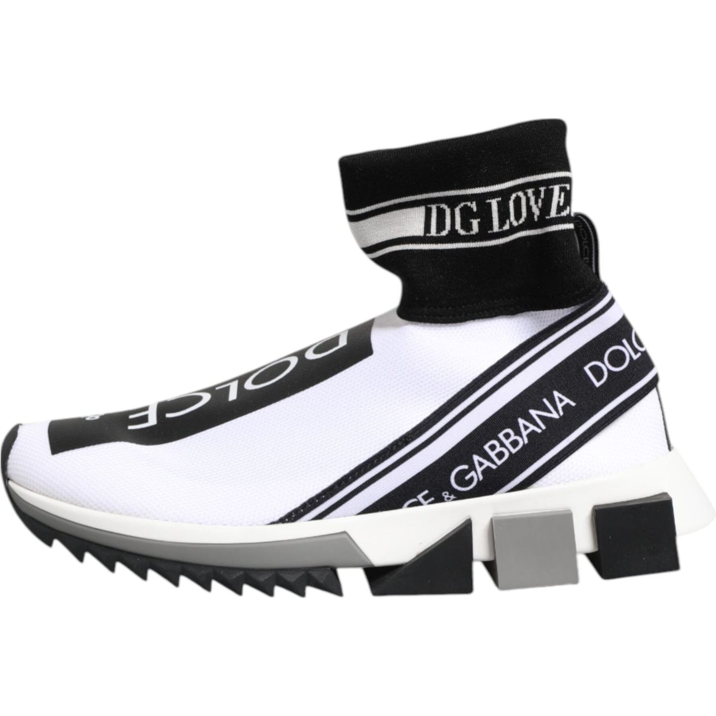 Dolce & Gabbana White Black Sorrento Socks Sneakers Shoes