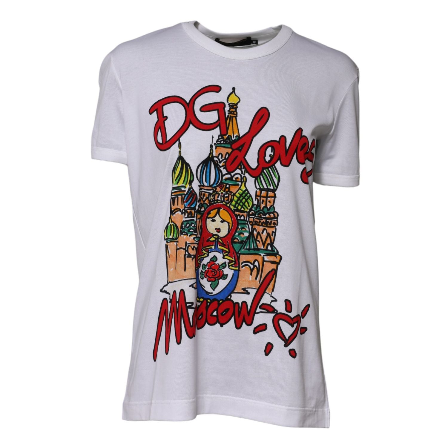 Dolce & Gabbana White DG Loves Moscow Crew Neck T-shirt