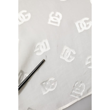 Dolce & Gabbana Off White Logo Monogram Ascot Collar Top