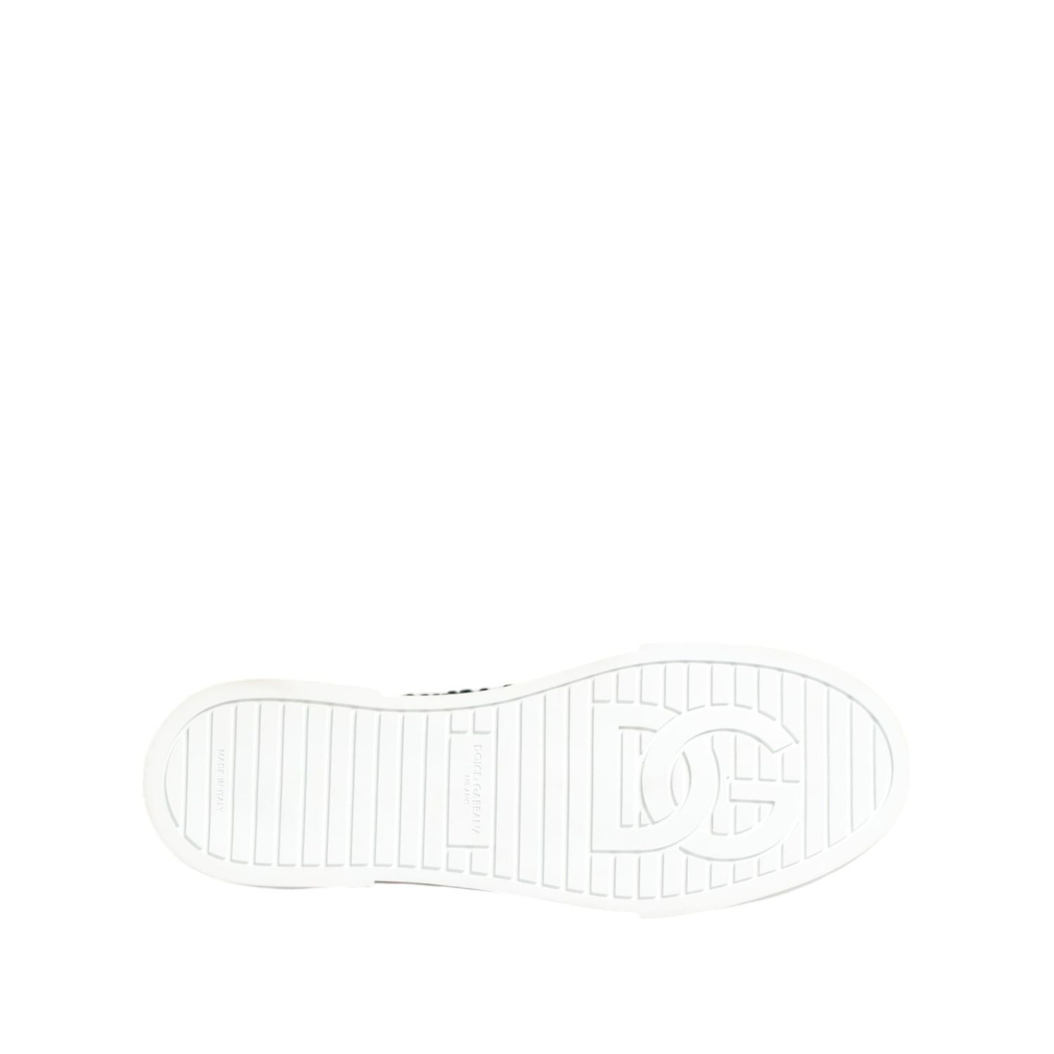 Dolce & Gabbana Green Portofino Crystal DG Logo Sneakers Shoes