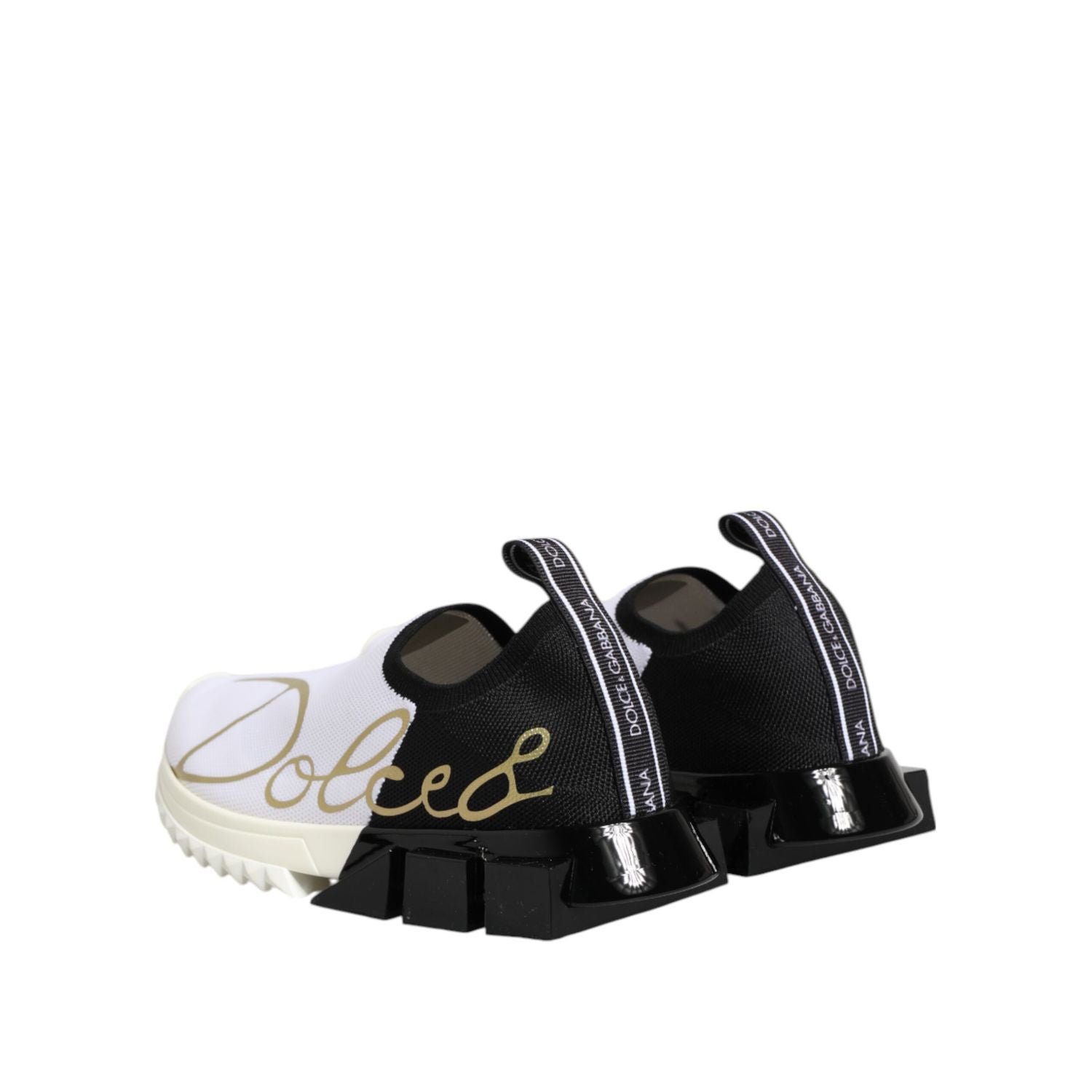 Dolce & Gabbana White Black Low Top Sorrento Sneakers Shoes