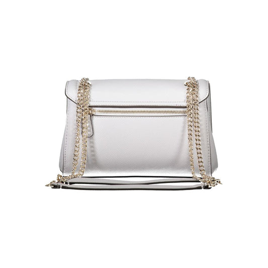 Guess Jeans Gray Polyethylene Handbag with chains, external pocket, three compartments, contrasting details, logo, and snap closure.