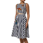 Dolce & Gabbana Blue White Striped Embroidered A-line Dress DR81809-38