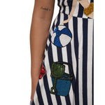Dolce & Gabbana Blue White Striped Embroidered A-line Dress DR81809-38