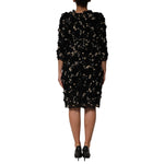 Dolce & Gabbana Black Viscose Pearl Embellishment Shift Dress DR81787-42