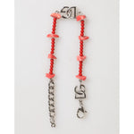 Dolce & Gabbana Silver Tone Brass Beaded Resin DG Logo Chain Men Bracelet SMY10725