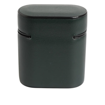 Dolce & Gabbana Black Leather Logo Print Flip Holder Men Airpods Case