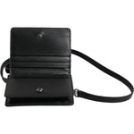 Dolce & Gabbana Black Leather Bifold Card Holder Crossbody Men Borse Bag SMY11219