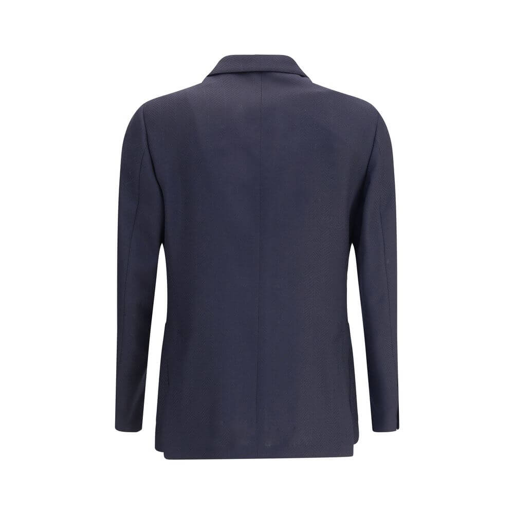 Lardini Blue Fleece Wool Blazer