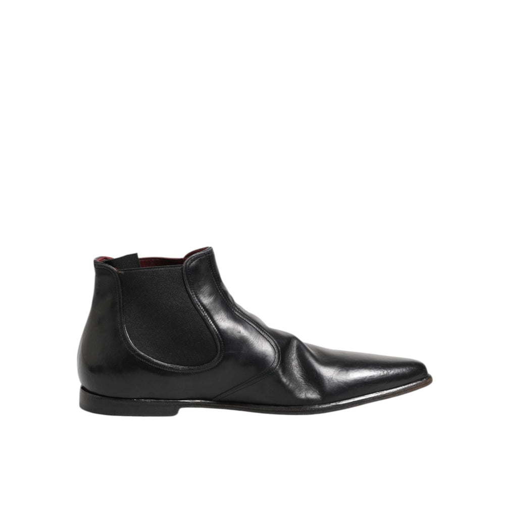 Dolce & Gabbana Black Chelsea Slip On Men Ankle Boots Shoes MV7927-42