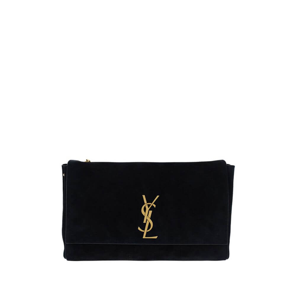 Saint Laurent Black Calf Leather Bos Taurus Shoulder Bag