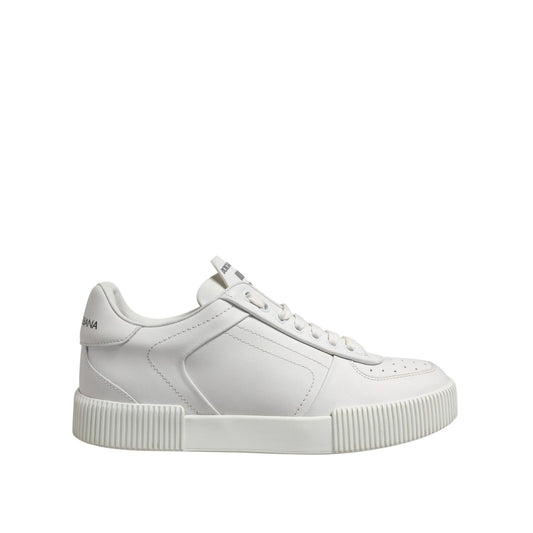 Dolce & Gabbana White Miami Leather Low Top Sneakers Shoes