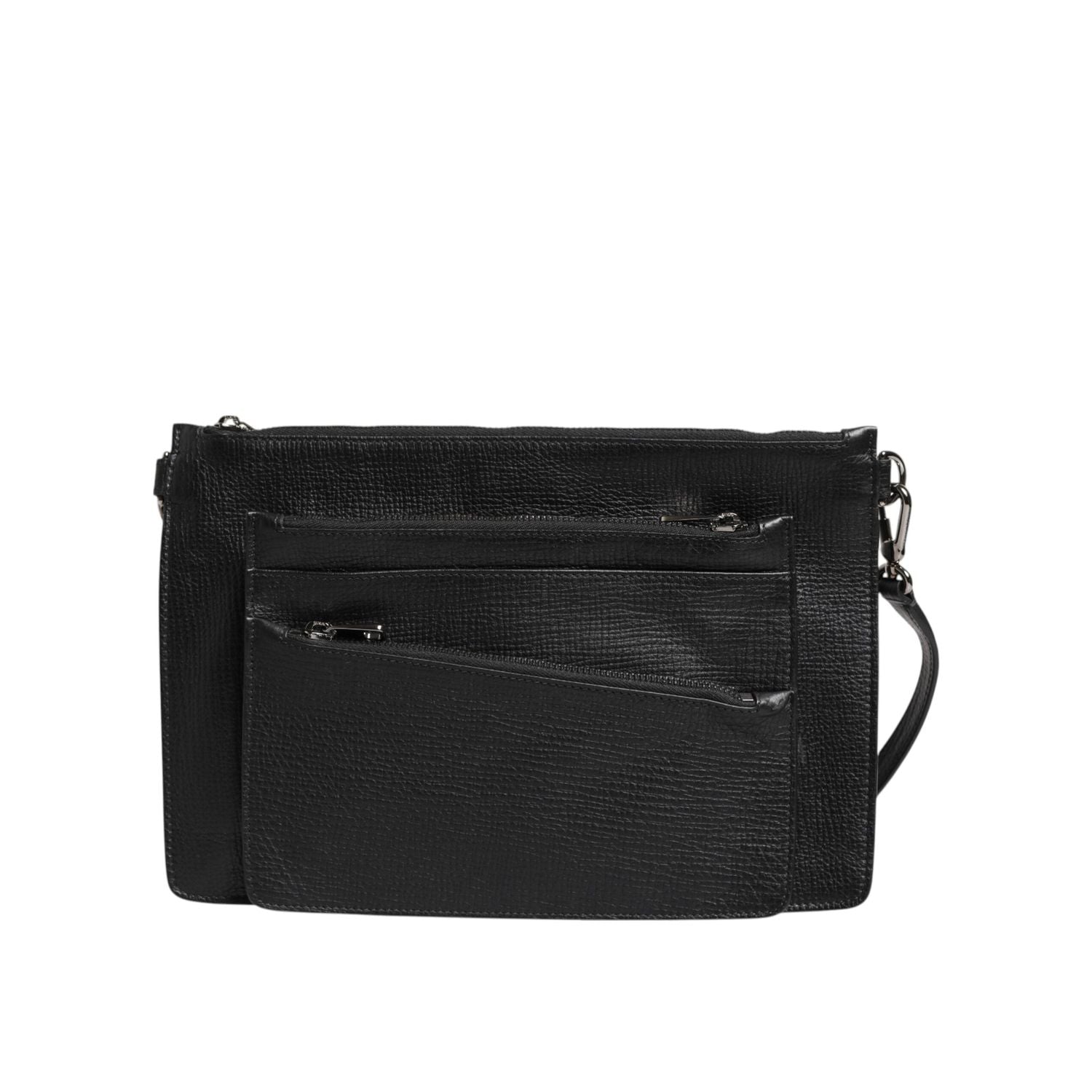 Front view with bag zipped and handles upright.