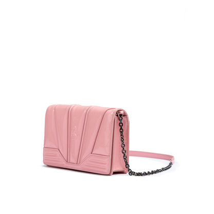 Ferrari Pink GT patent leather bag with chain