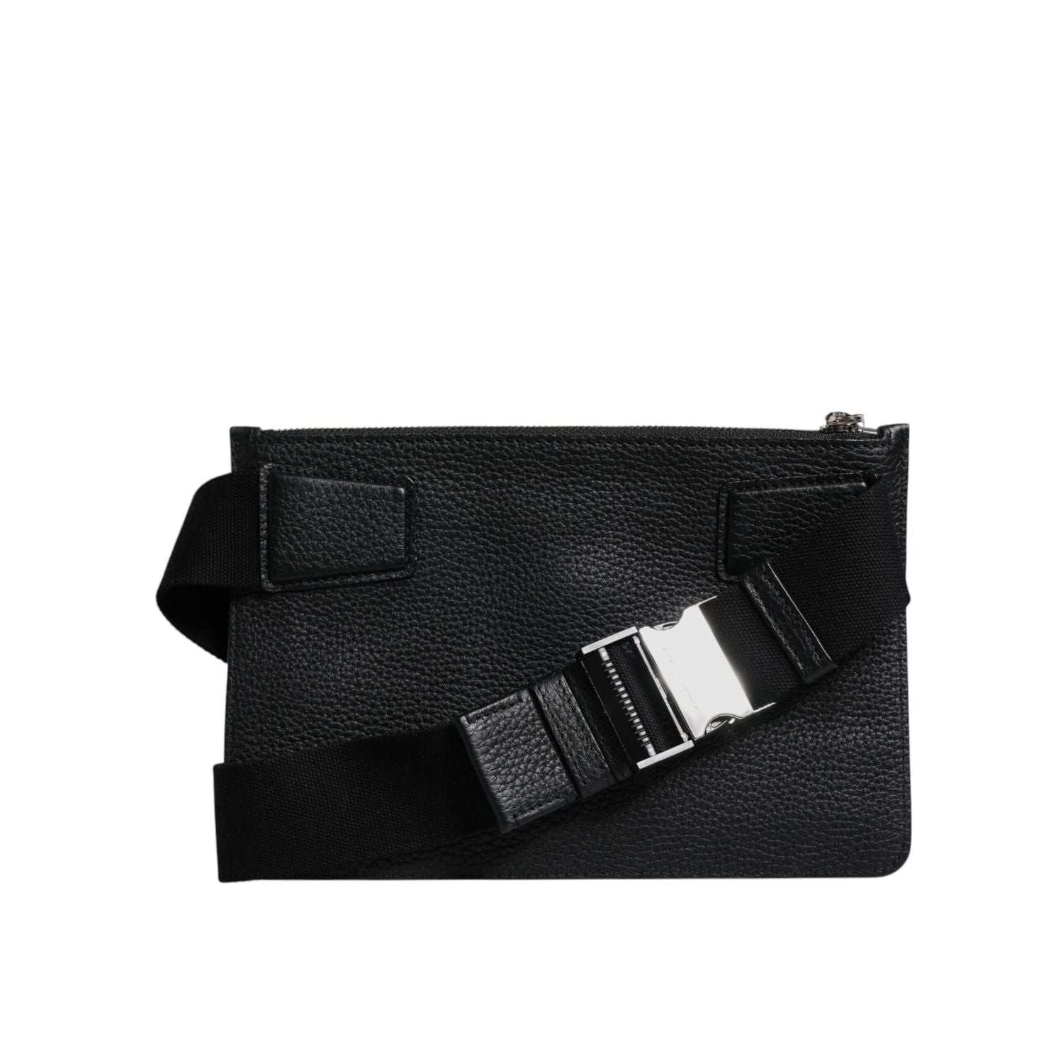 Front view with bag zipped and handles upright.