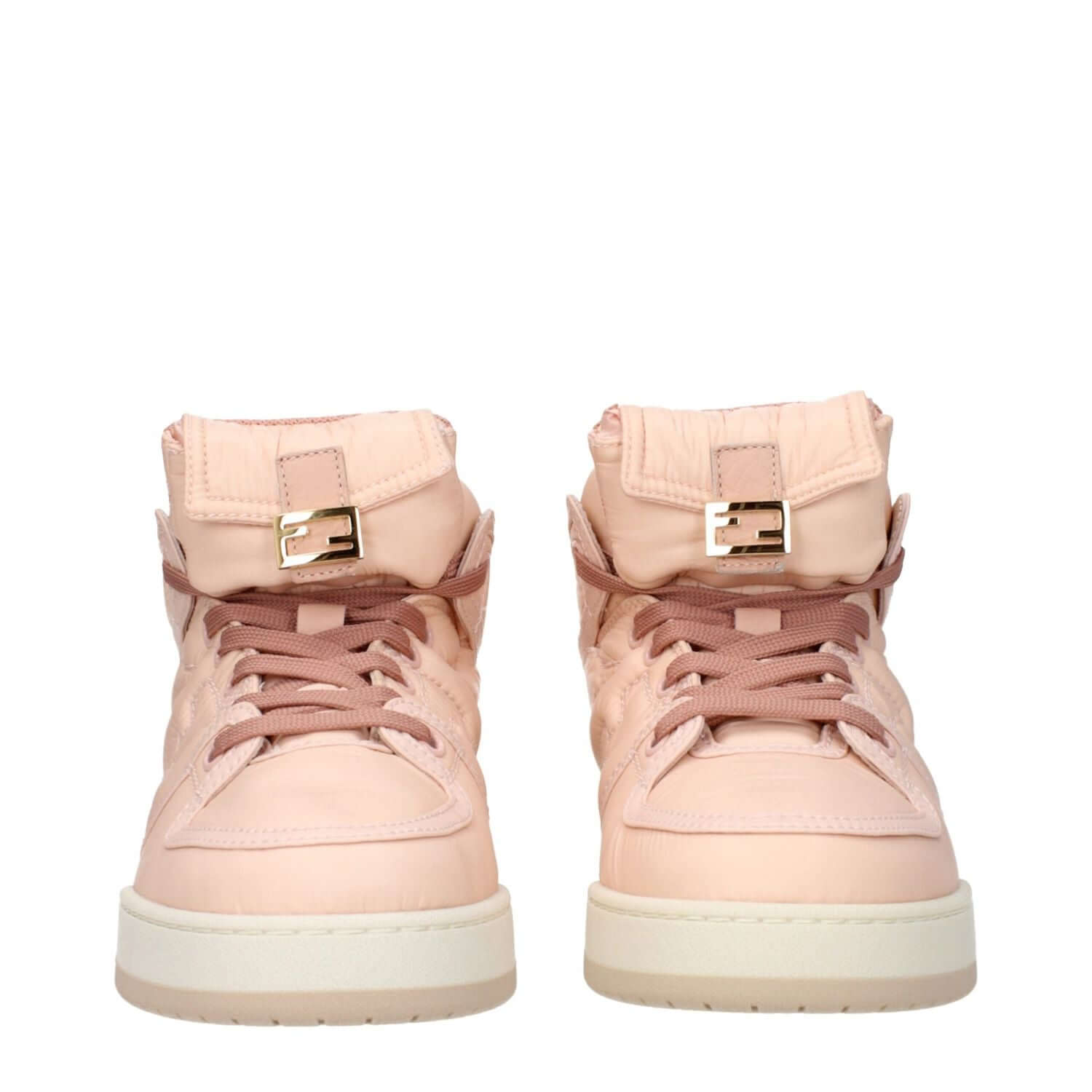 Fendi Pink Nylon High Top Sneakers