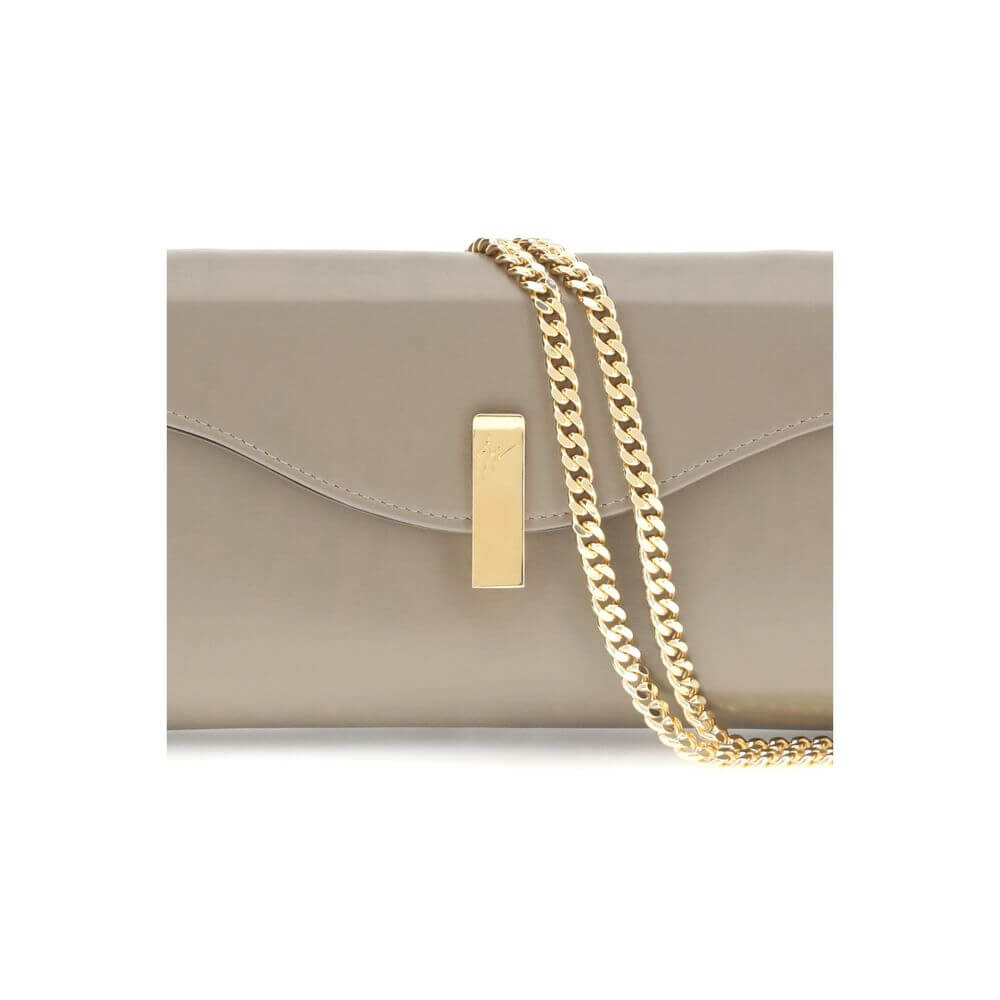 Giuseppe Zanotti Beige Leather Clutch Bag