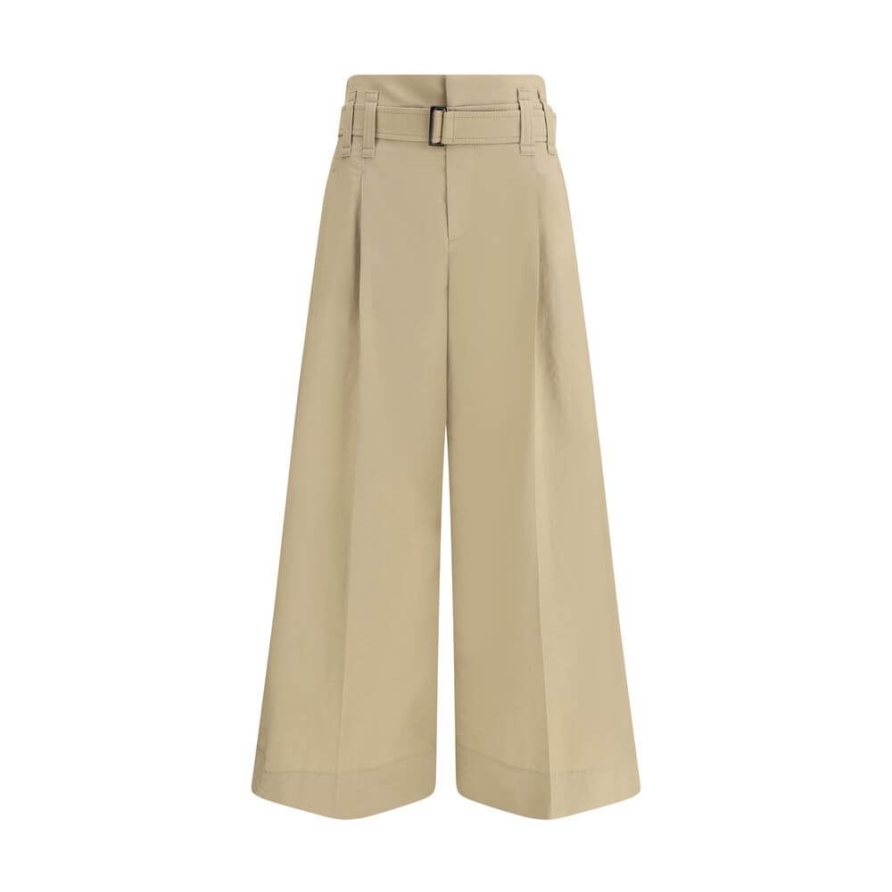 Brunello Cucinelli Beige Cotton Cropped Pants
