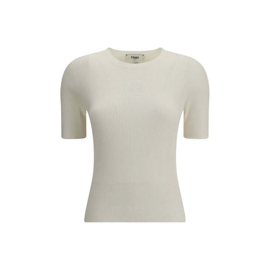 Fendi White Silk T-Shirt