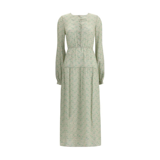 Kristina Ti Silk long Dress with foliage print KR-KAL0094TI0293VE2-IT42 | L