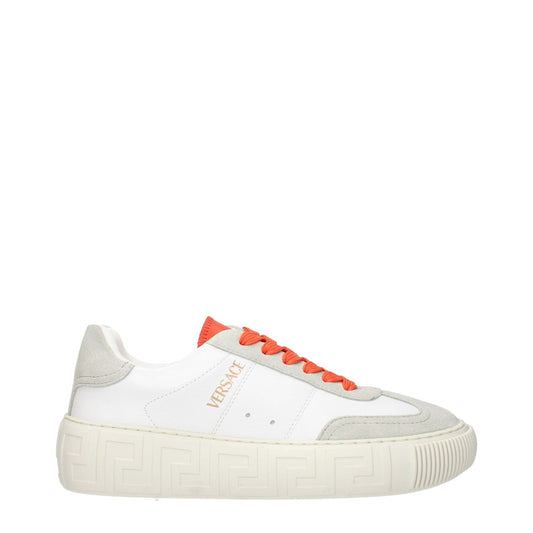 Versace White Leather Greca Sneakers
