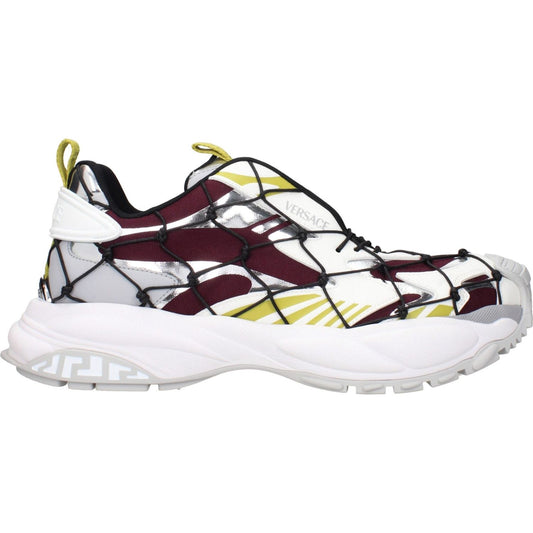 Versace Red Fabric Athletic Sneakers