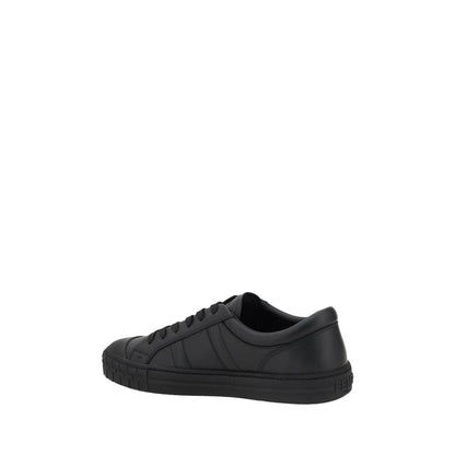 Fendi Black Calf Leather Bos Taurus Athletic Sneakers