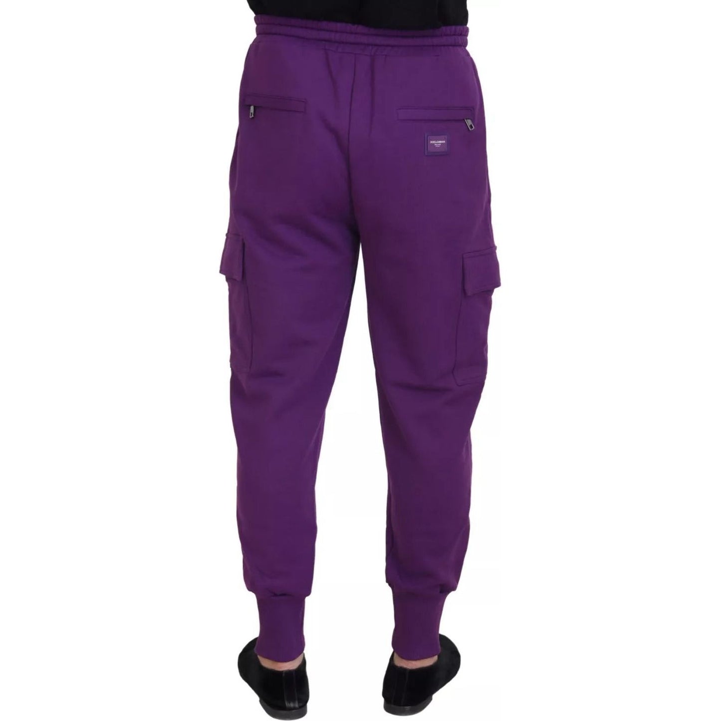 Dolce & Gabbana Purple Cotton Cargo Sweatpants Jogging Pants PAN74245-58