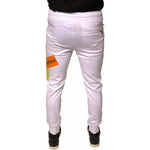 Dolce & Gabbana White Logo Tape Jogger Cotton Sweatpant Pants PAN75704-44