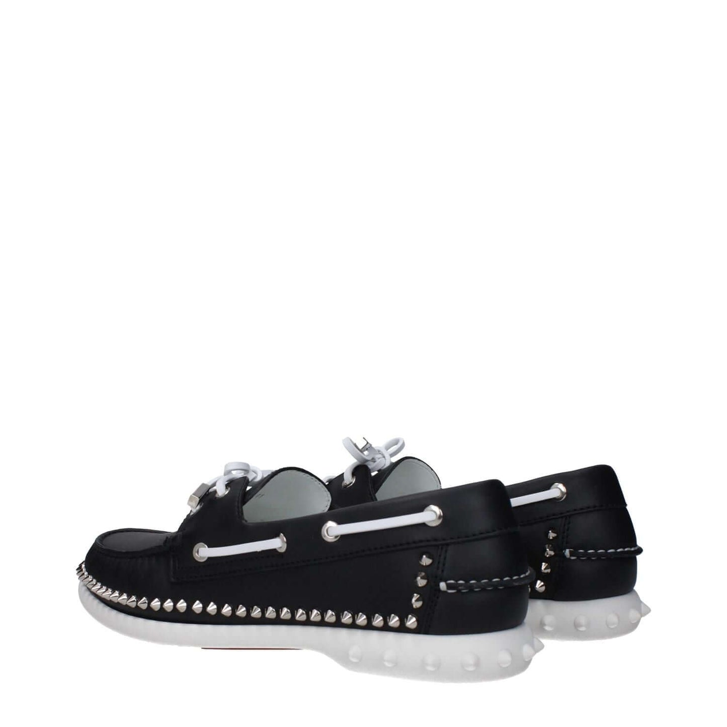 Christian Louboutin Black Leather Slip-On Loafers