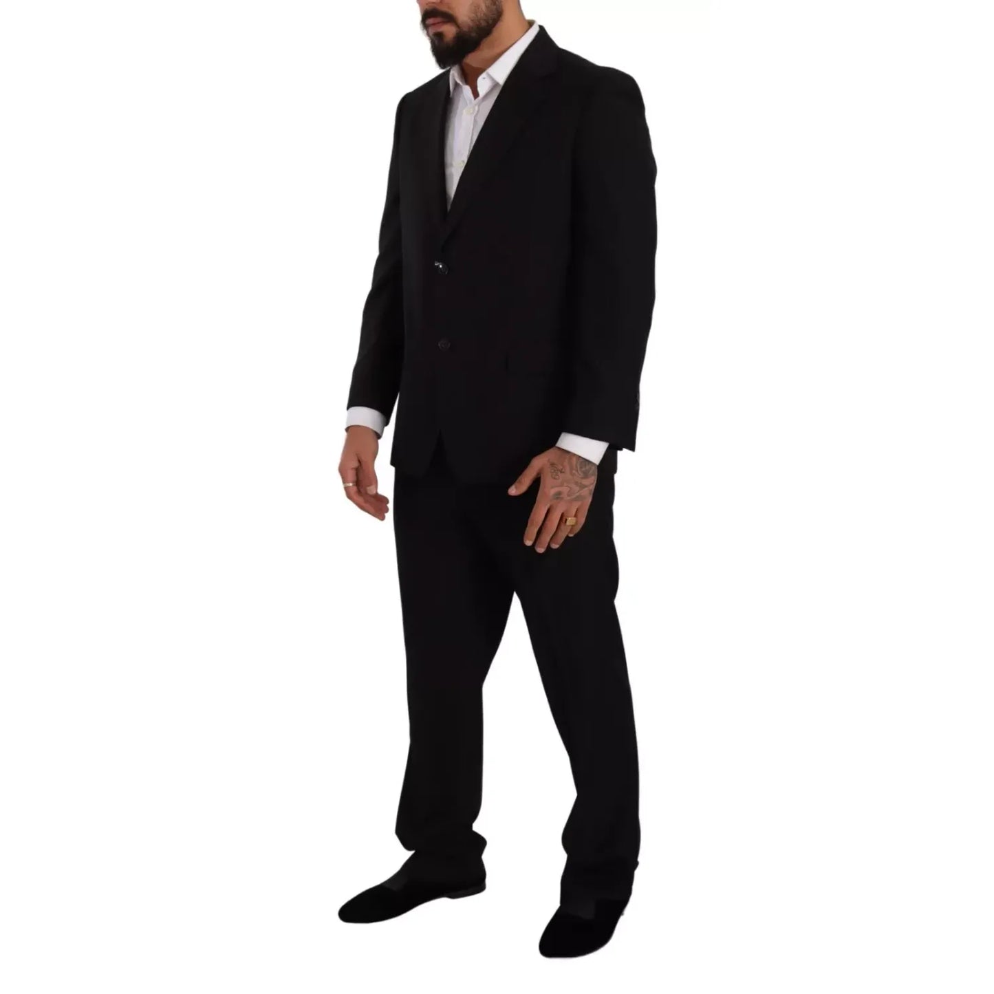 Domenico Tagliente Blue Polyester Single Breasted Formal 2 Piece Suit