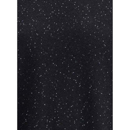 Close-up of Fabiana Filippi Black Fleece Wool Sweatshirt with sequin detail