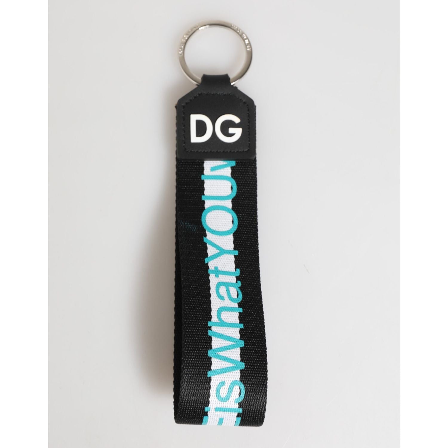 Dolce & Gabbana Multicolor Logo Polyester Brass Holder Keychain Keyring