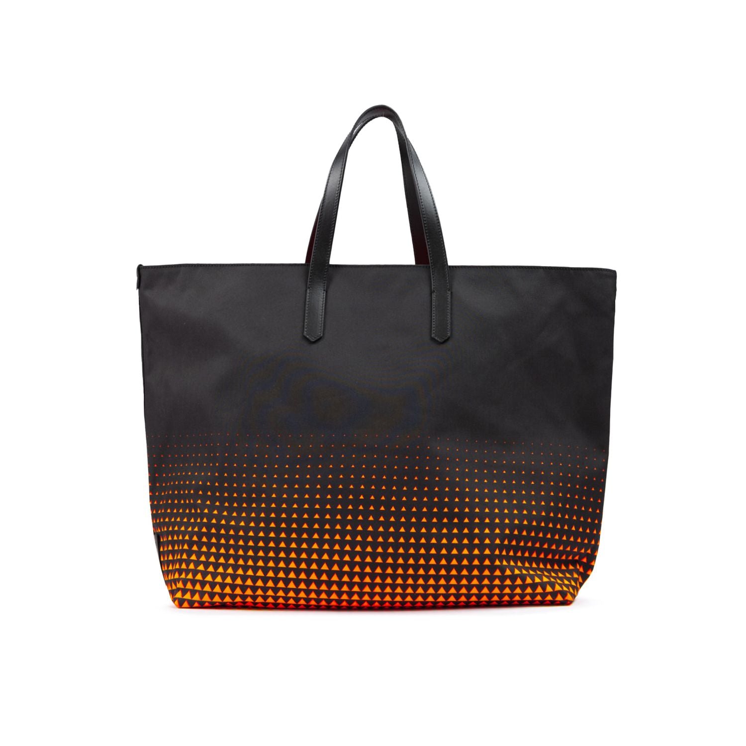 Front view with bag zipped and handles upright.