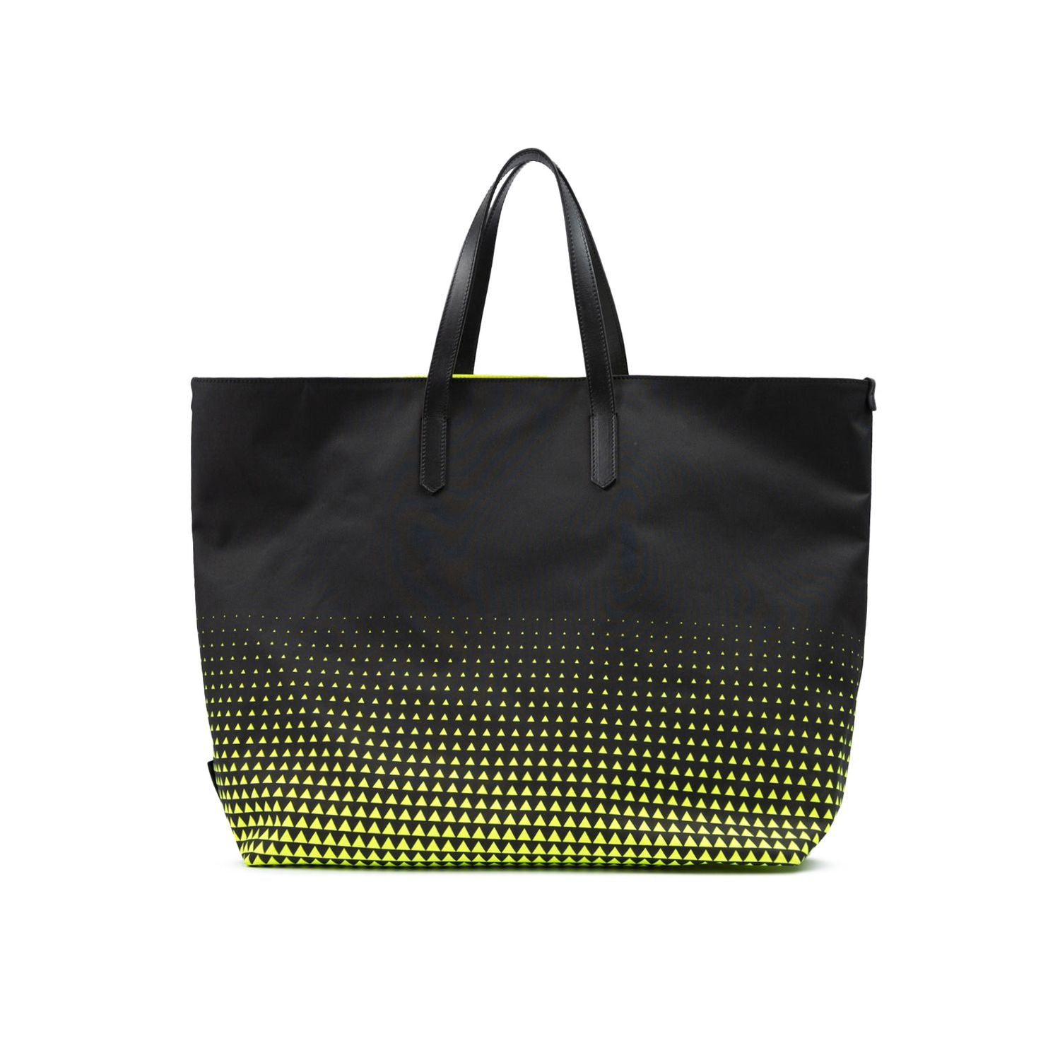 Front view with bag zipped and handles upright.