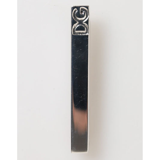 Dolce & Gabbana Silver Tone Brass Logo Branded Men Accessory Tie Clip Bar