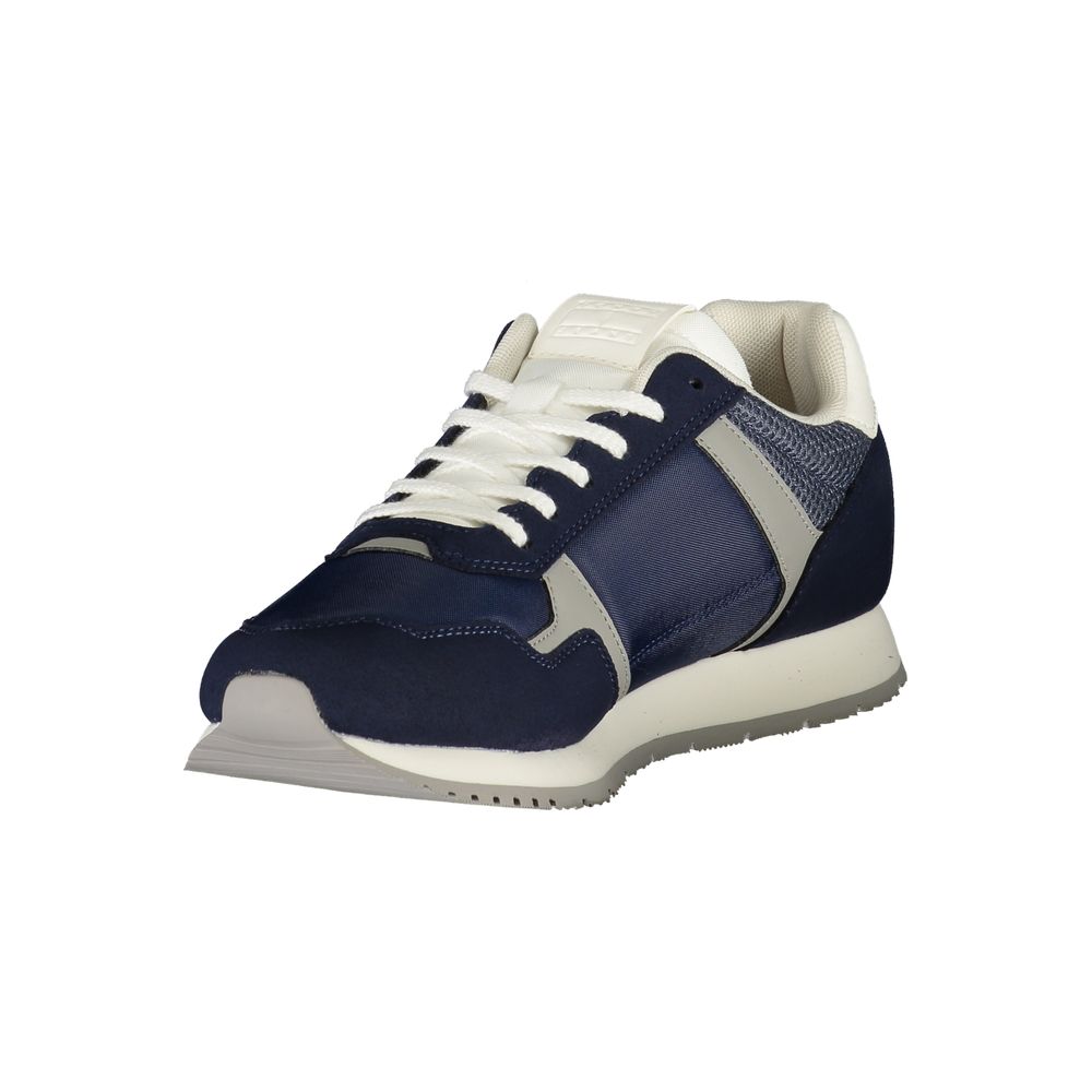 Tommy Hilfiger Blue Polyester Men Sneaker with logo and removable footbed for a stylish look