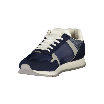 Tommy Hilfiger Blue Polyester Men Sneaker with logo and removable footbed for a stylish look