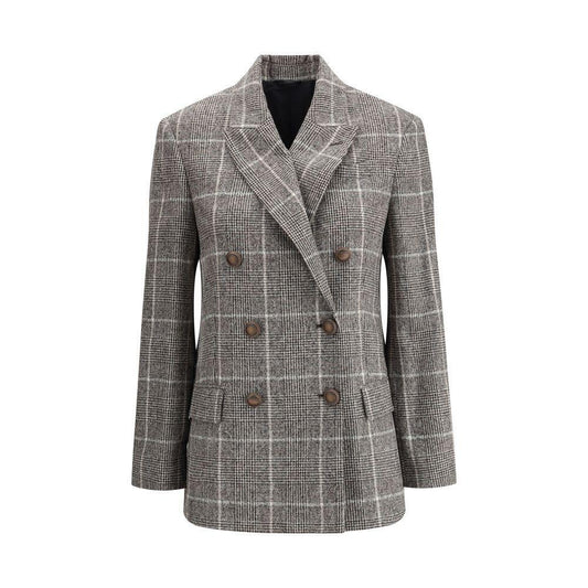 Brunello Cucinelli Alpaca and wool Prince de Galles Blazer BR-MV4037053C011-IT38 | S
