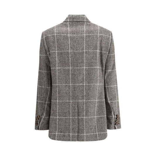 Brunello Cucinelli Alpaca and wool Prince de Galles Blazer BR-MV4037053C011-IT38 | S