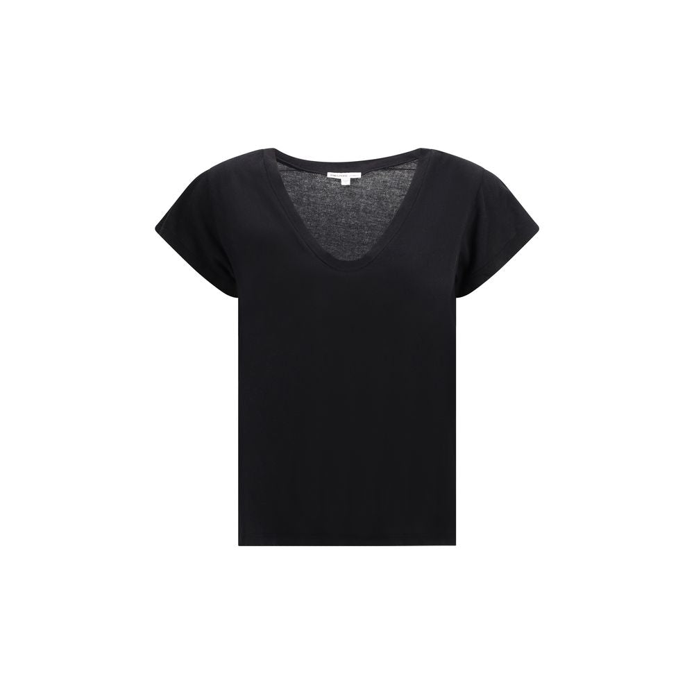 James Perse V-neck cotton T-Shirt JA-WUC3182BLK-0/XS