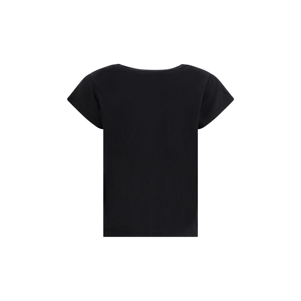 James Perse V-neck cotton T-Shirt JA-WUC3182BLK-0/XS