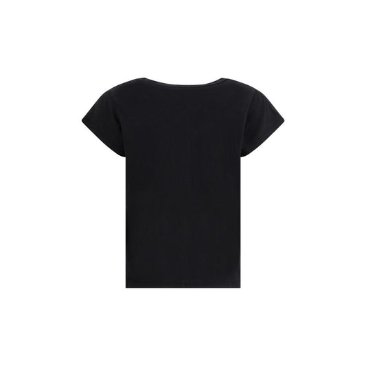 James Perse V-neck cotton T-Shirt JA-WUC3182BLK-0/XS