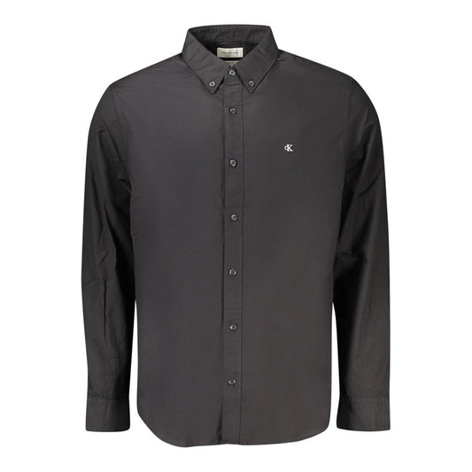 Calvin Klein Black Cotton Men Shirt CA-39425-S